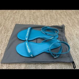 Allover Logo Ankle Strap Sandals